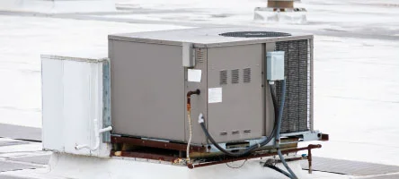 Commercial rooftop HVAC unit installed on a Lancaster County business