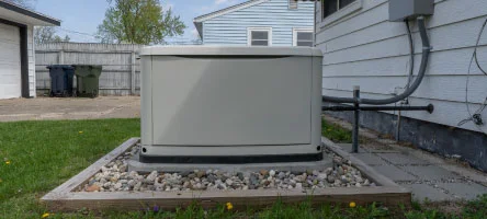 Technician diagnosing and repairing a Generac standby generator
